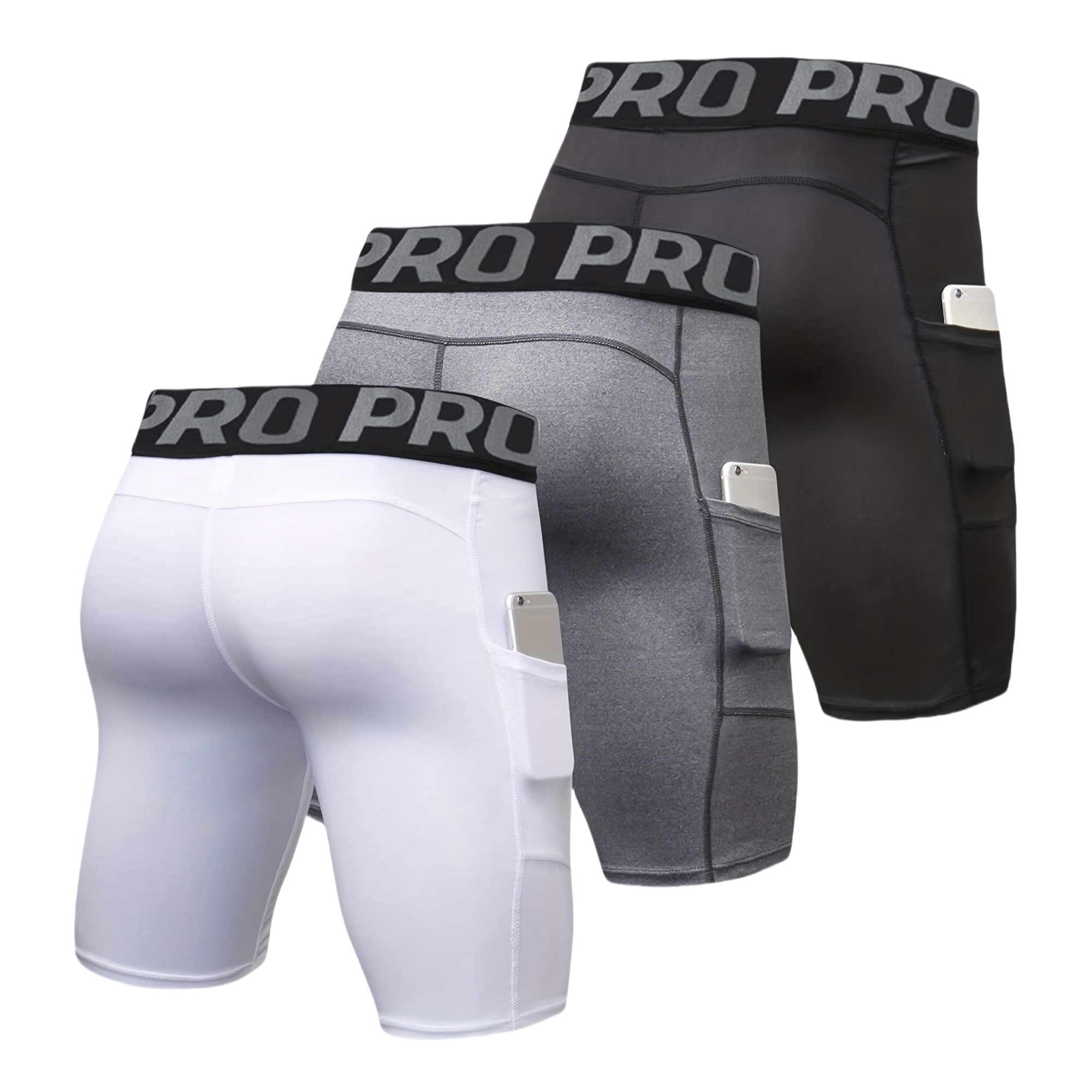 3 Pack Men's Compression Short - Compression Shorts Athletes 评论和价格