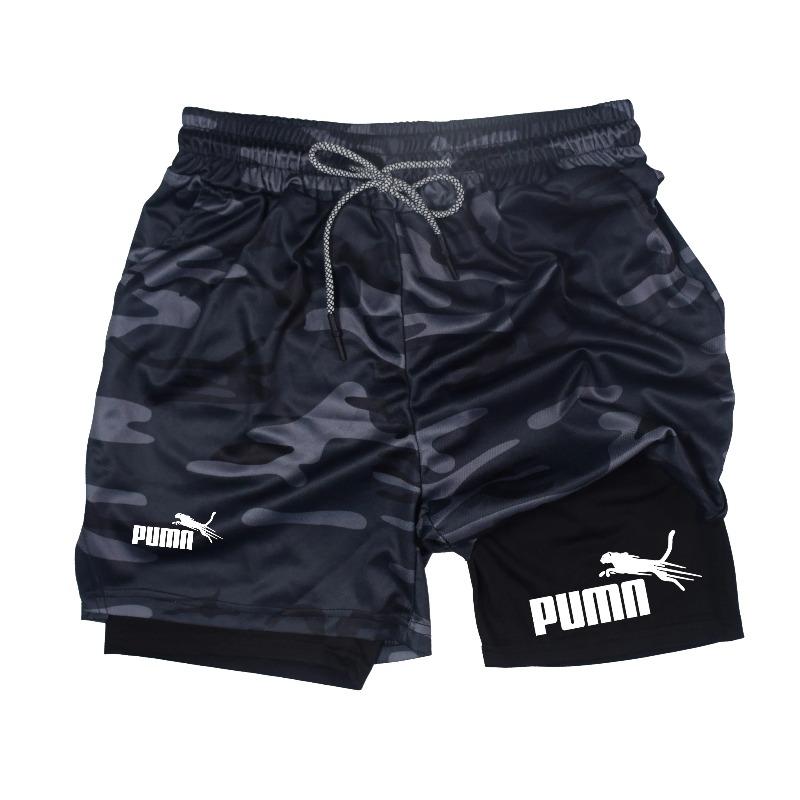 Men's Summer Breathable Double - Compression Shorts Athletes 评论和价格