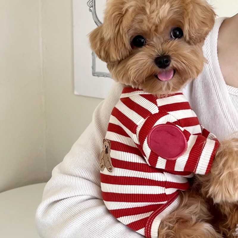 Striped Puppy Shirt Dog Summer - Sleeveless Undershirt 评论和价格